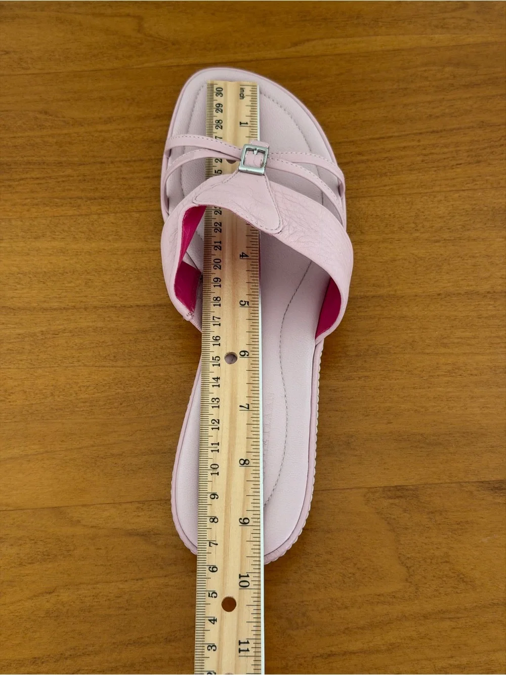 Cole Haan & Nike Air Pink Leather Cushioned Footbed Slide Sandals  8,5 Comfort